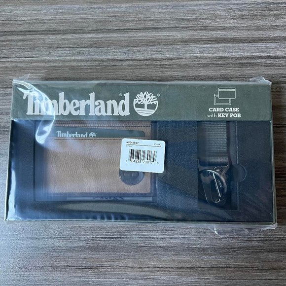Timberland Khaki Canvas Card Case With Key Fob Ring Wallet NP0439/67 Gift Set - Picture 6 of 8